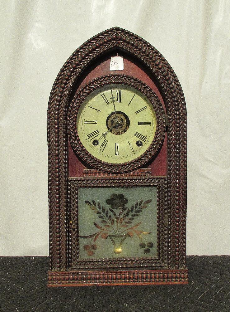 Rare E.N. Welch Ripple case Bee Hive clock with alarm.: Rare E.N. Welch Ripple case Bee Hive clock with alarm. Original finish with great quality and detail. 19 inches tall and 10 ½ inches wide. In running condition at time of listing. Free pickup by appo
