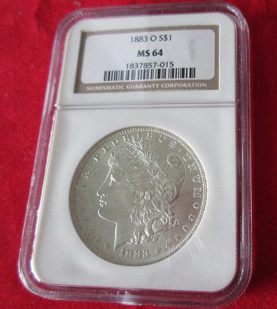 1883 o ngc graded ms 64 Morgan silver dollar: 1883 o ngc graded ms 64 Morgan silver dollar