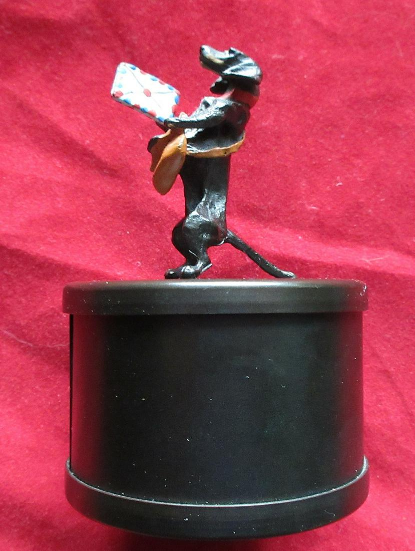 Unusual Vienna Austria bronze mail postage dispenser: Unusual Vienna Austria bronze mail postage dispenser with dog mail man. 3 ¼ inches tall. In good original as found condition. Beautiful colors with great quality and detail