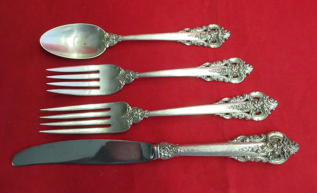 Beautiful Grande Baroque sterling silver place setting: Beautiful Grande Baroque sterling silver place setting. In good original as found condition. 146g = 4.69 t o