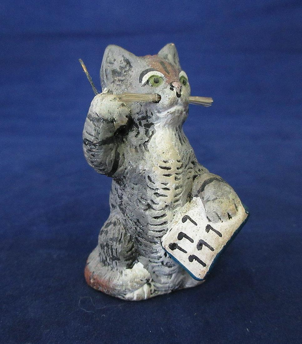 Vintage miniature German tile cat music notes: Vintage miniature German tile cat music notes. . Approx. 2 inch tall. In good original as found condition. Beautiful colors with great quality and detail