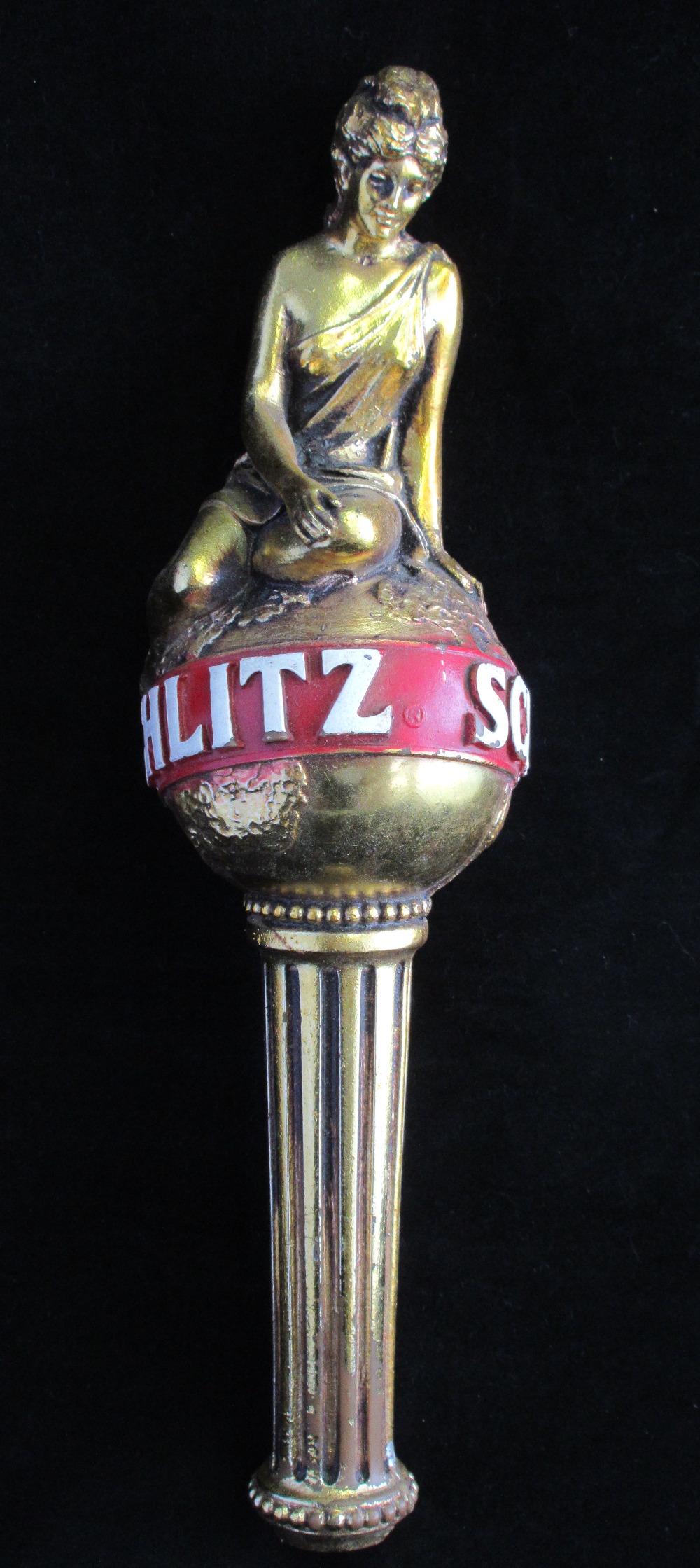 Vintage Schlitz beer tap with lady.: Vintage Schlitz beer tap with lady. IN GOOD ORIGINAL AS FOUND CONDITION. Beautiful colors with Great quality and detail. Measures 9 3/4 inches long