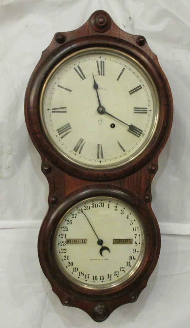 Great Seth Thomas Office Calendar #4 clock. Dated 1876: Great Seth Thomas Office Calendar #4 clock. Dated 1876. IN GOOD ORIGINAL AS FOUND CONDITION and running. Hard to see slight touch up painting on dial. Beautiful colors with Great quality and detail. M