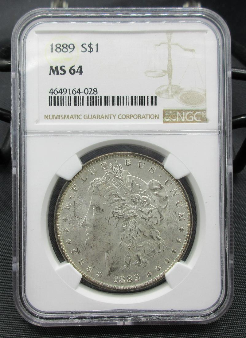 1889 MS64 NGC graded Morgan silver dollar. (1 of 3)