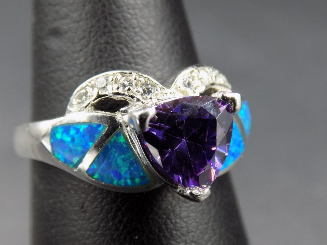 Beautiful 1 cwt. Tanzanite/ blue opal & Topaz sterling (1 of 3)