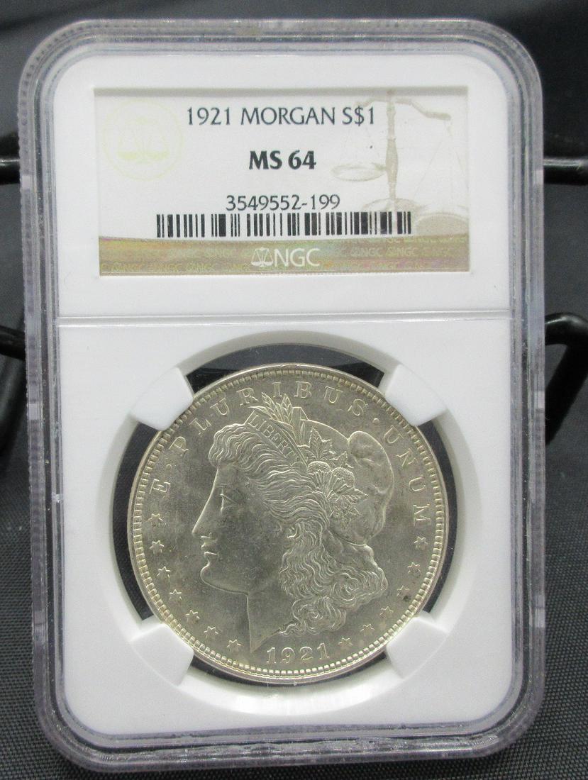 1921 MS64 NGC graded Morgan silver dollar (1 of 3)