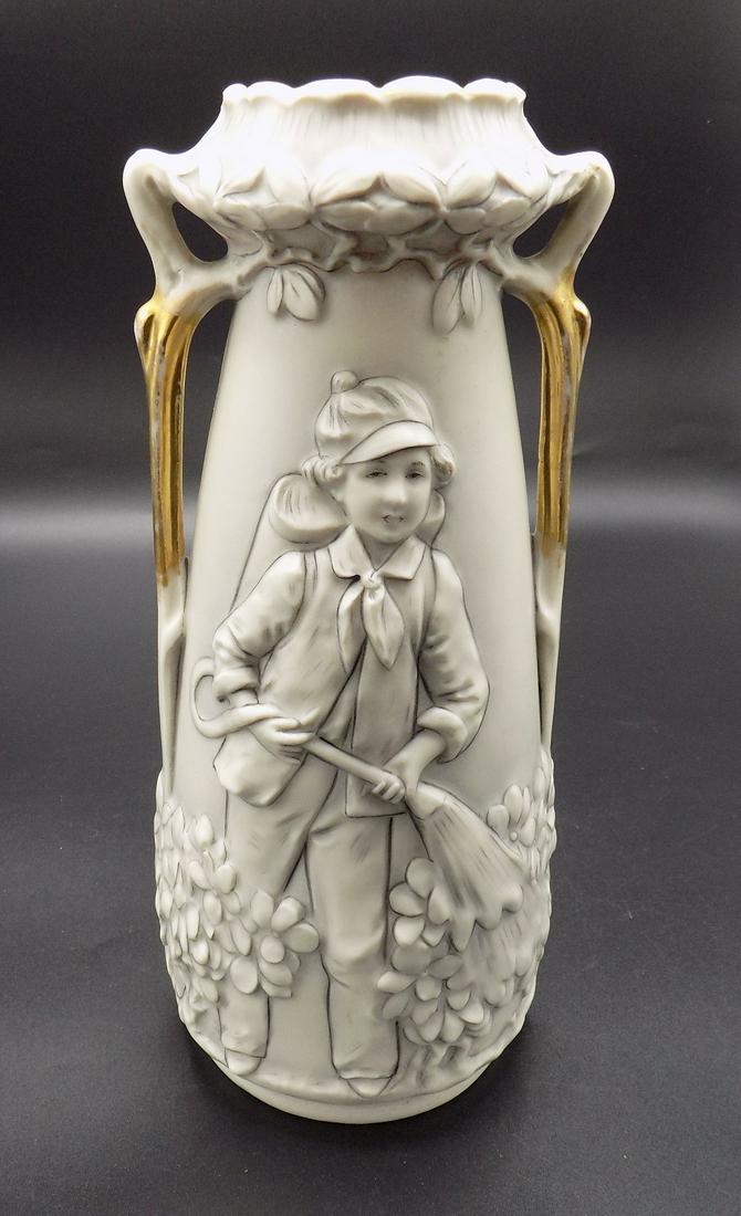 Fabulous Vintage signed Royal Dux vase with young (1 of 5)