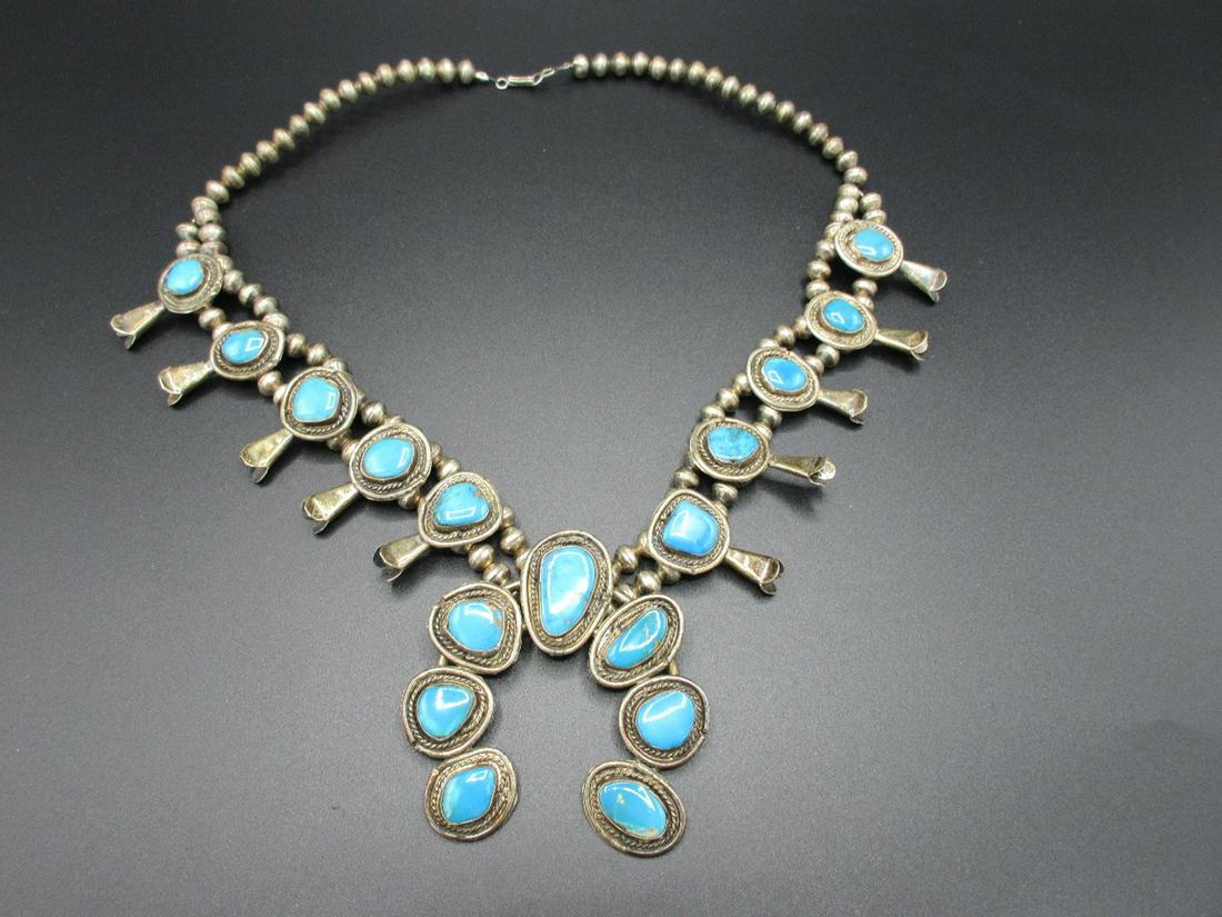 Vintage Native American Indian turquois Squash blossom (1 of 9)