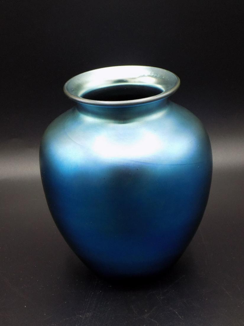 vintage signed Blue Steuben art glass vase May 23, 2021