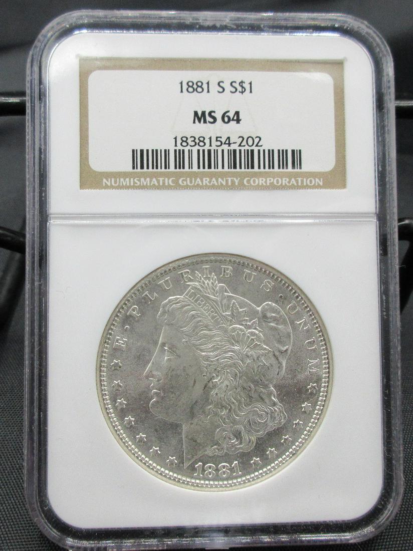 1881 S MS64 NGC graded Morgan silver dollar (1 of 3)