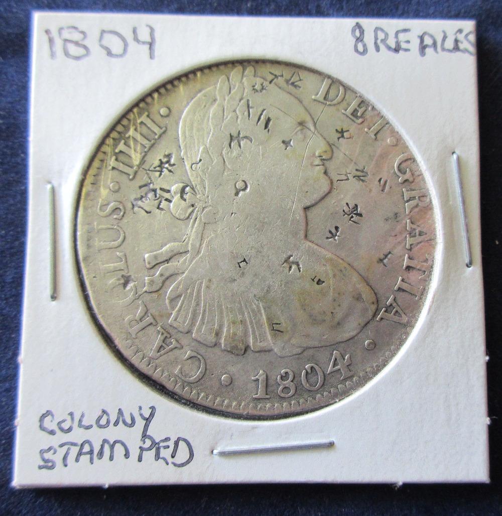 1804 Spanish Silver 8 Reales US Colonial Pirate Coin (1 of 2)