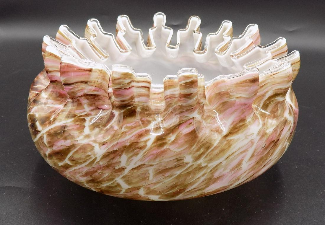 Great vintage end of the day art glass brides bowl (1 of 5)