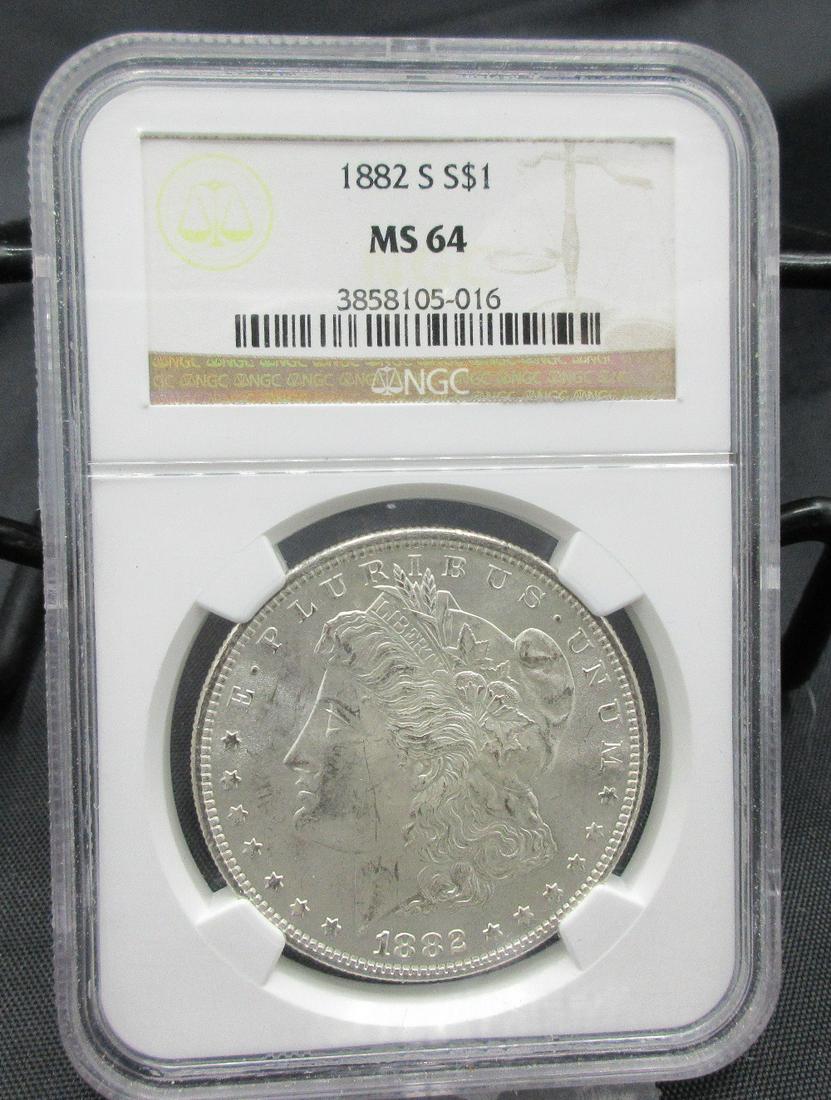1882 S MS64 NGC graded Morgan silver dollar (1 of 3)
