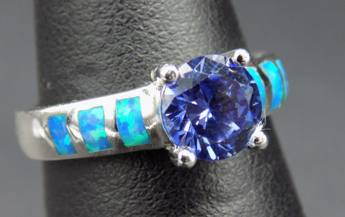 Beautiful 1 CT Tanzanite & blue opal sterling silver (1 of 4)