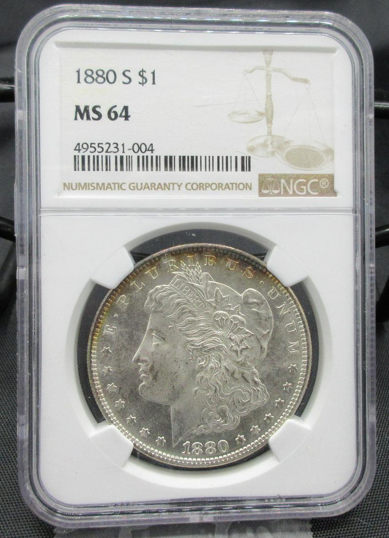 1880 S MS64 NGC graded Morgan silver dollar (1 of 3)