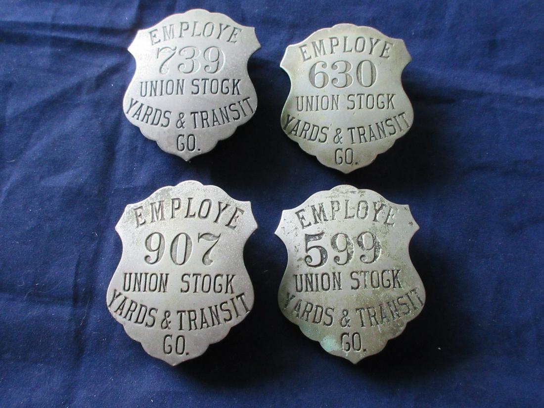 4 Vintage Union Stock Yards & Transit co. badges (1 of 4)