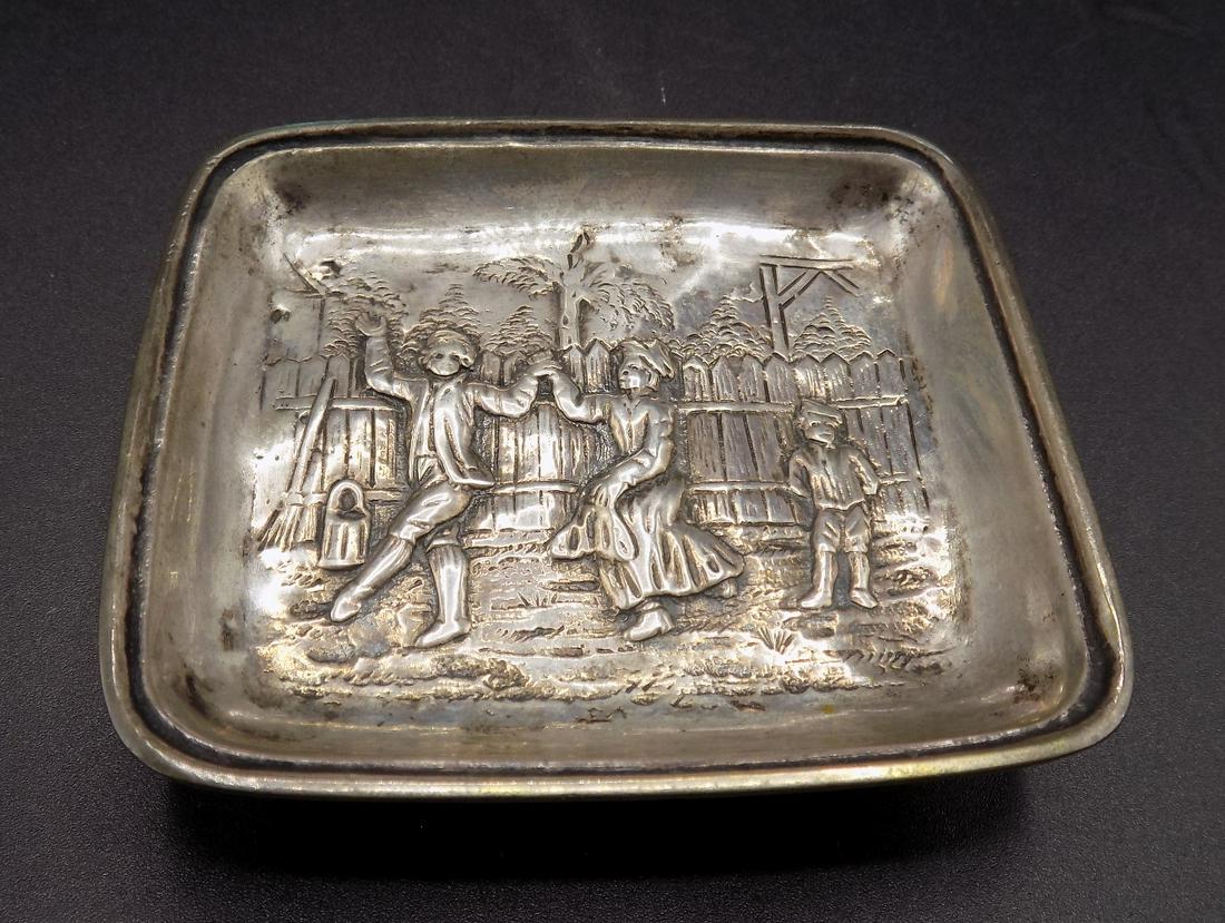 Lovely vintage 800 silver tray with scene of people (1 of 3)