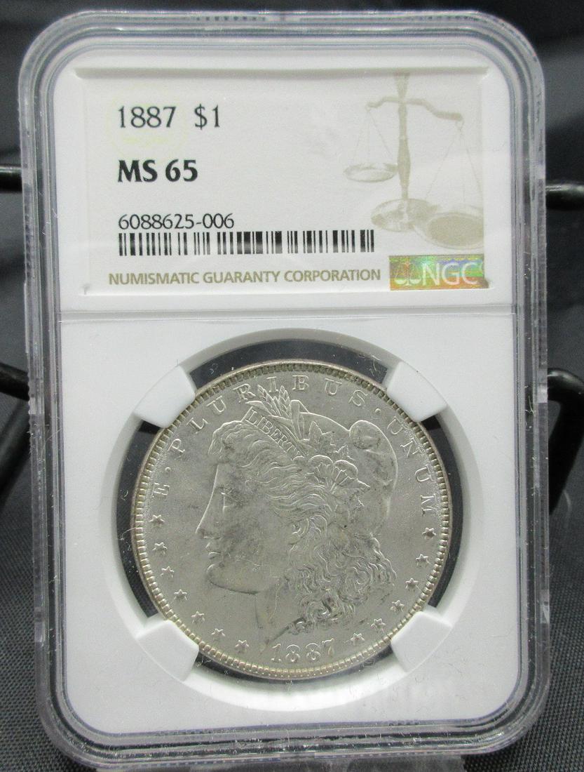 1887 MS65 NGC graded Morgan silver dollar (1 of 3)