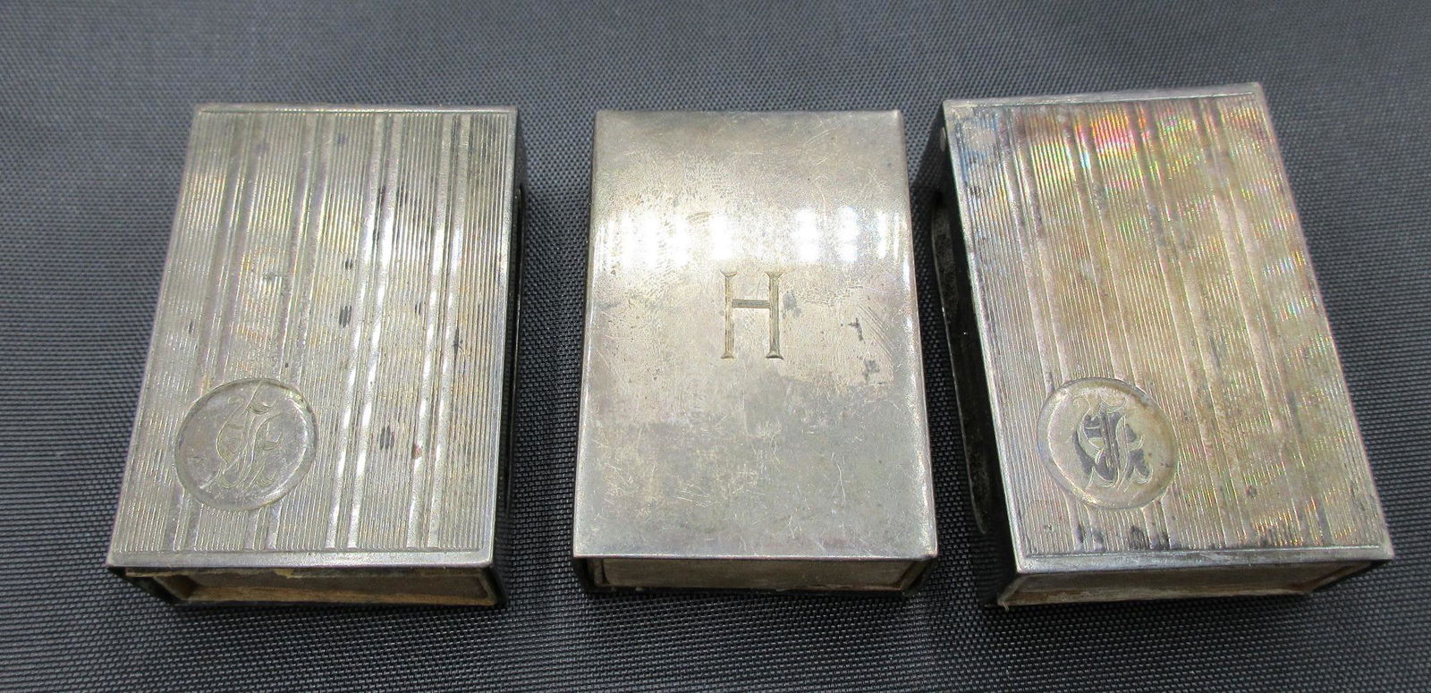 3 vintage art deco sterling match holders & original (1 of 4)
