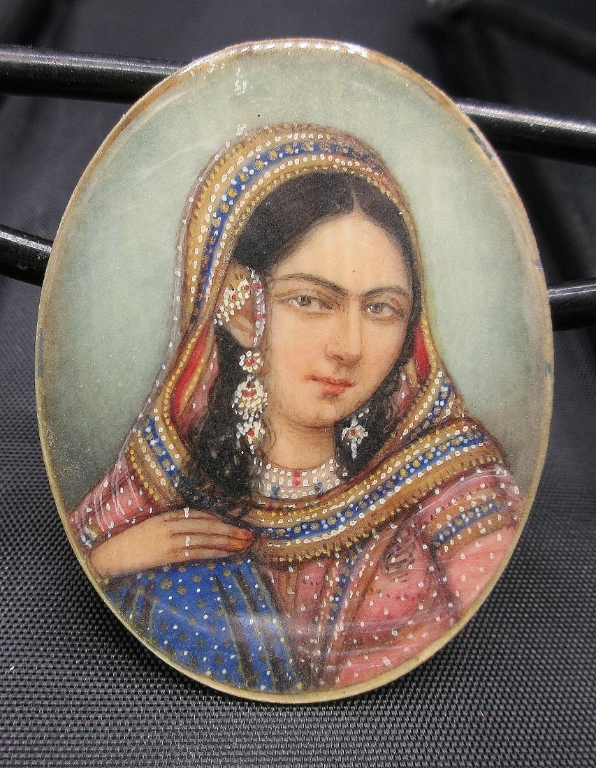 Delicate vintage hand painted miniature of beautiful (1 of 3)