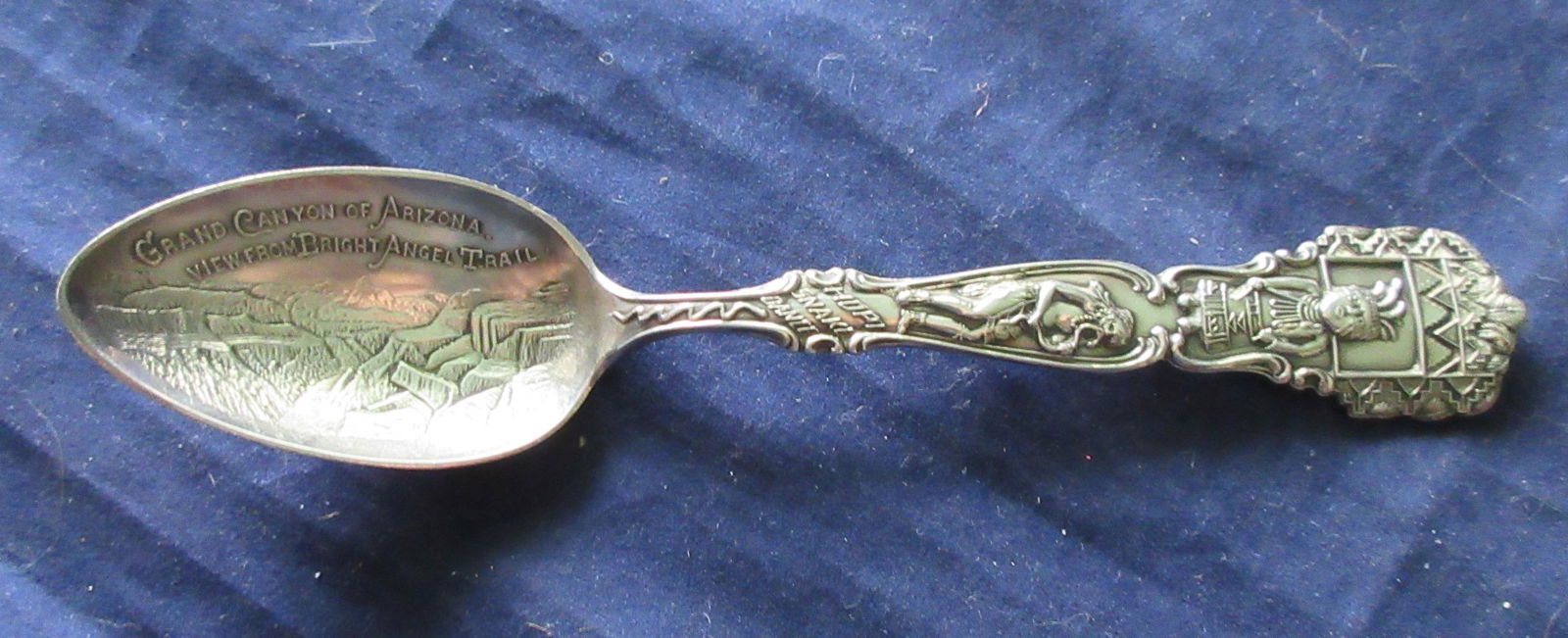 Ornate vintage sterling spoon with Native American (1 of 4)