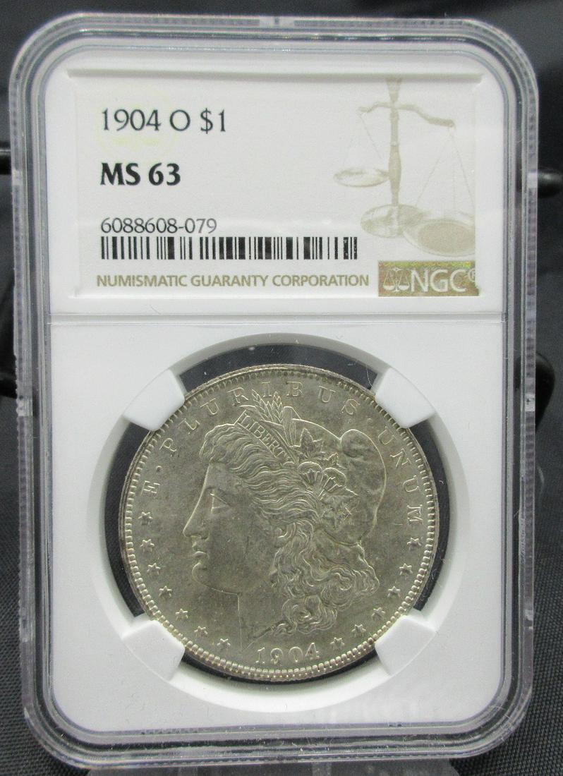 1904 O MS63 NGC graded Morgan silver dollar (1 of 3)