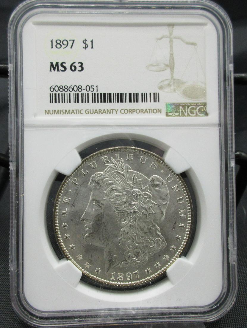 1897 MS63 NGC graded Morgan silver dollar (1 of 3)