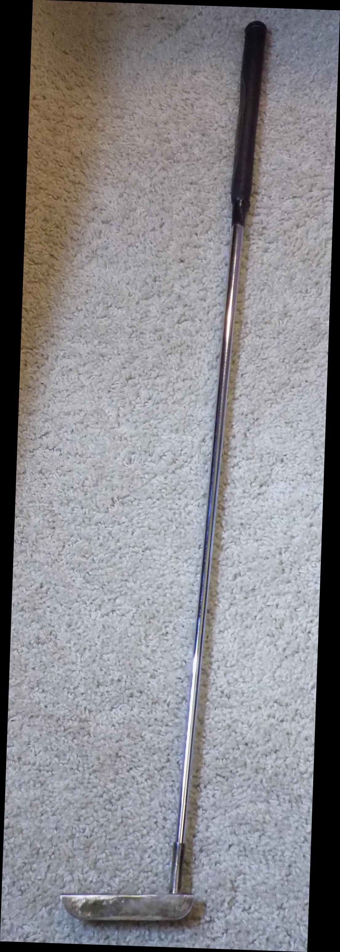 Unusual vintage solid silver. Tested sterling. Elite: Unusual vintage solid silver. Tested sterling. Elite golf putter. Leather putter cover (not pictured). Measures 36Â” from top to bottom edge. Just putter head is sterling and not handle. can not we