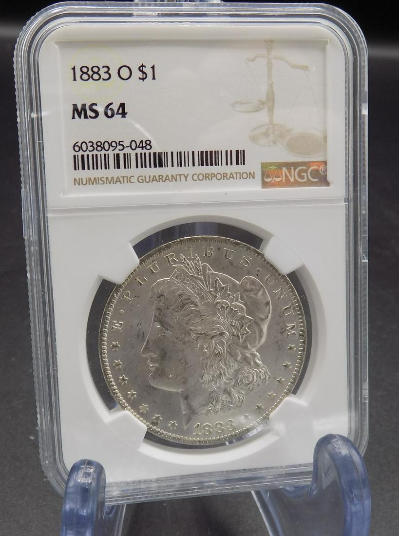 1883 O NGC MS64 Graded Morgan silver dollar: 1883 O NGC MS64 Graded Morgan silver dollar
