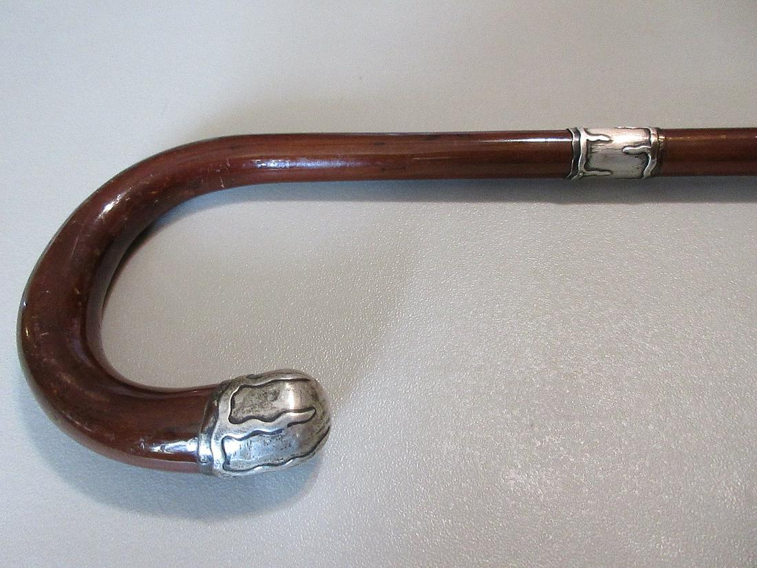 Vintage cane with silver mountings and monogram DCD: Vintage cane with silver mountings and monogram DCD. In very good original as found condition. Great quality and detail. Measures 36
