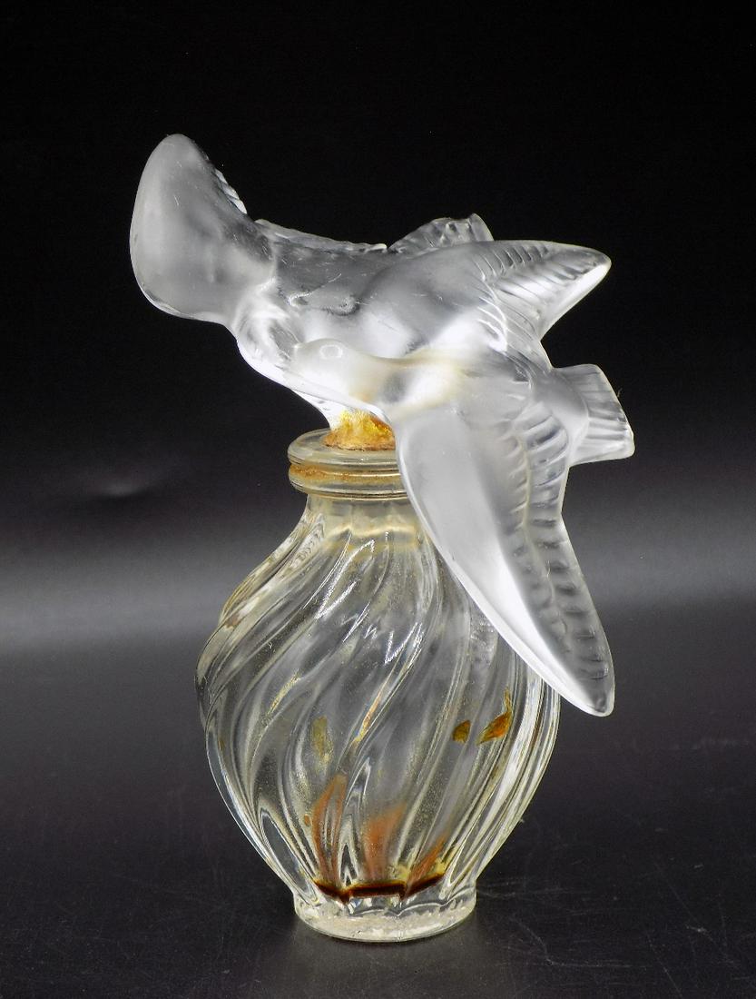 Pretty Lalique art glass perfume bottle with birds (1 of 7)