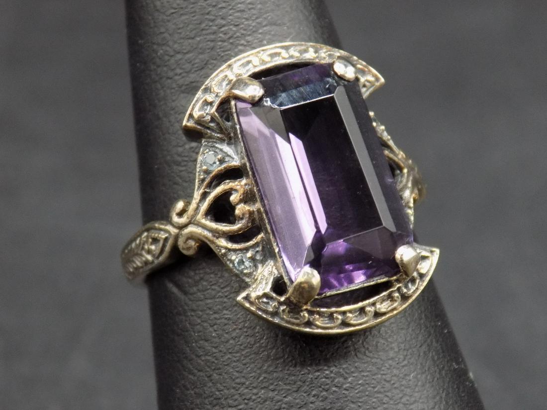 Beautiful 10 cwt. amethyst and aquamarine .925 sterling (1 of 6)