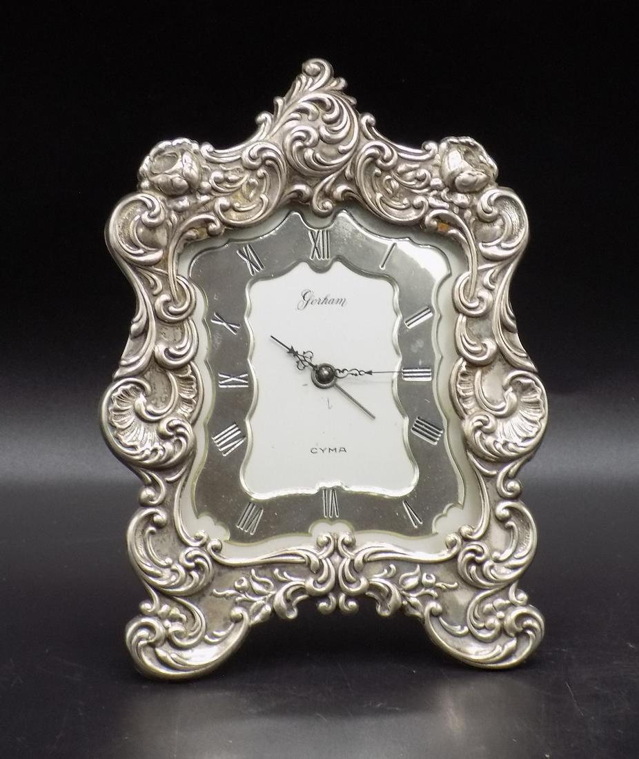 Fancy vintage Gorham sterling alarm clock. (1 of 8)