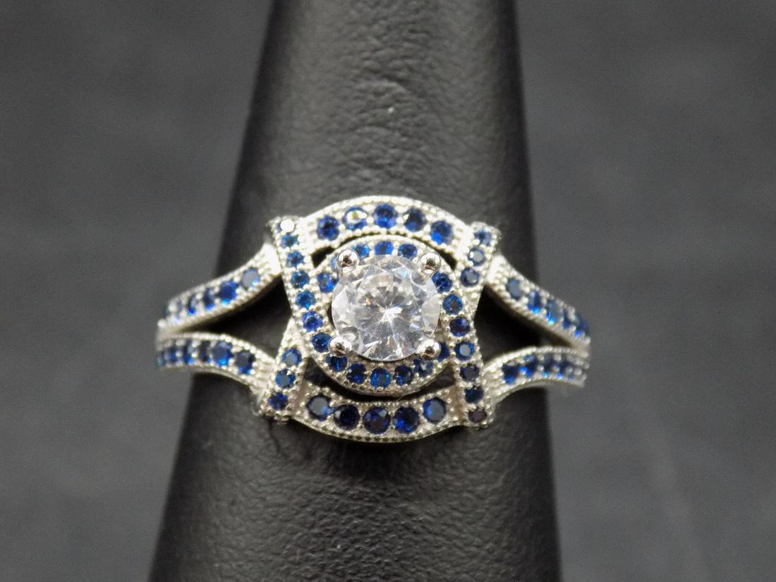 Beautiful 2 cwt.  Blue sapphire & topaz .925 sterling (1 of 5)