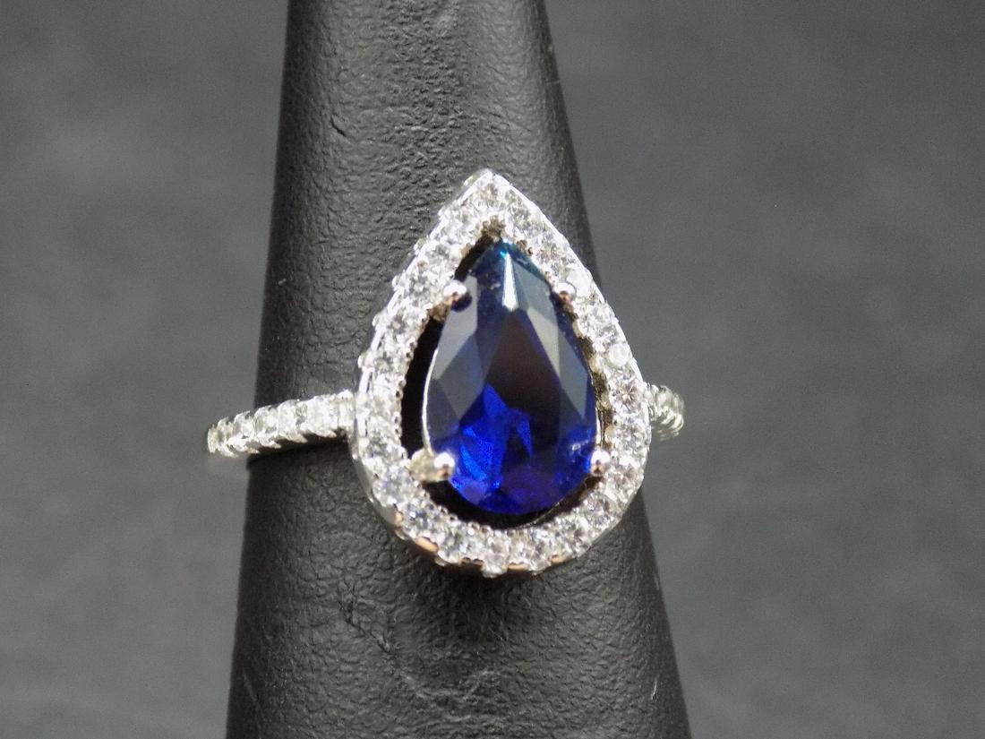 Beautiful approx... 3 cwt. Blue sapphire  .925 sterling (1 of 5)
