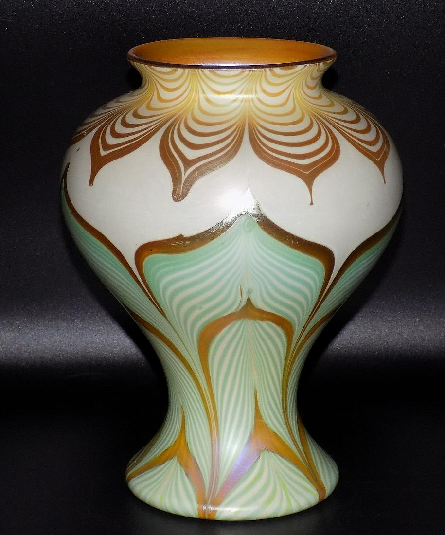 Magnificent decorated Quezal art glass vase (1 of 9)