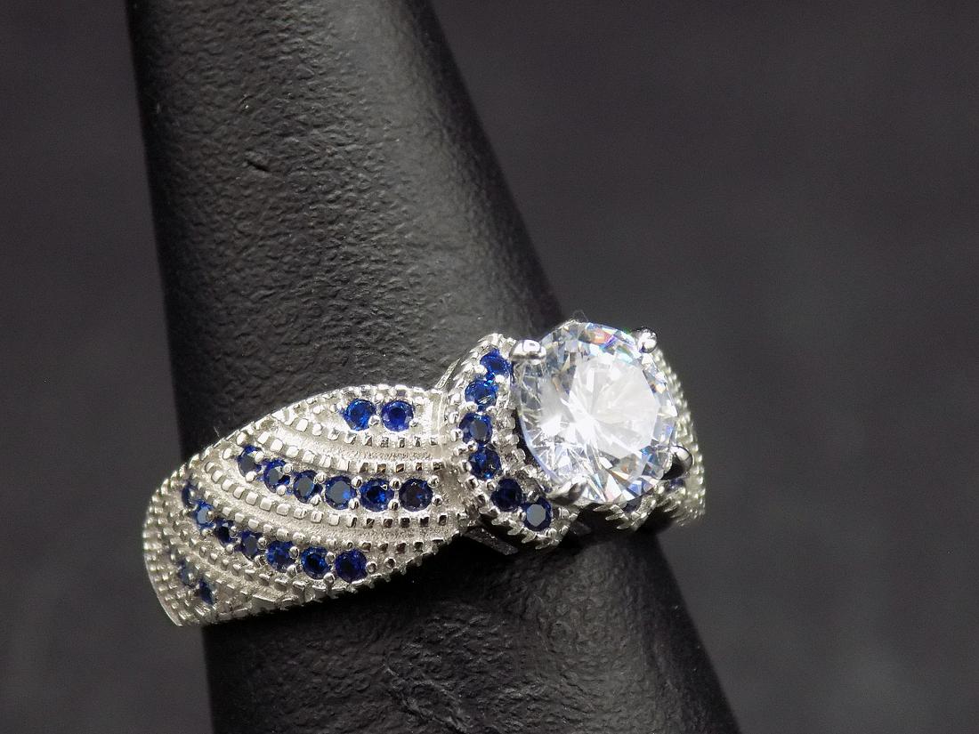 Beautiful 3 cwt. topaz and blue sapphires .925 sterling (1 of 6)