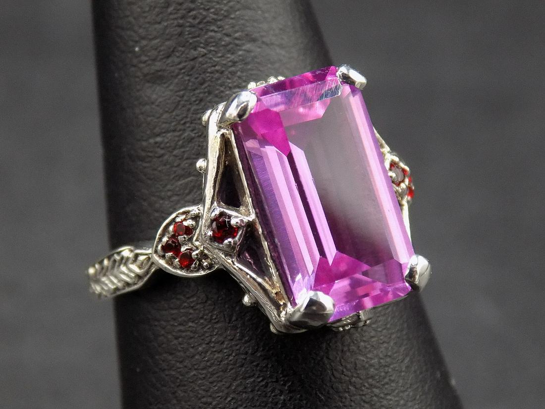 Beautiful 8 ctw pink sapphire & ruby .925 sterling ring (1 of 6)