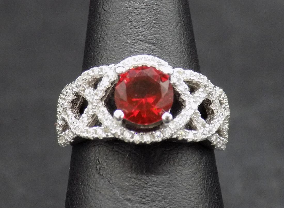 Beautiful  4 cwt. ruby and topaz .925 sterling silver (1 of 5)