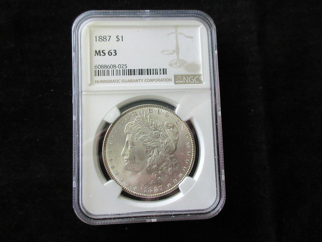 Graded NGC 1897 MS63 Morgan silver dollar (1 of 3)
