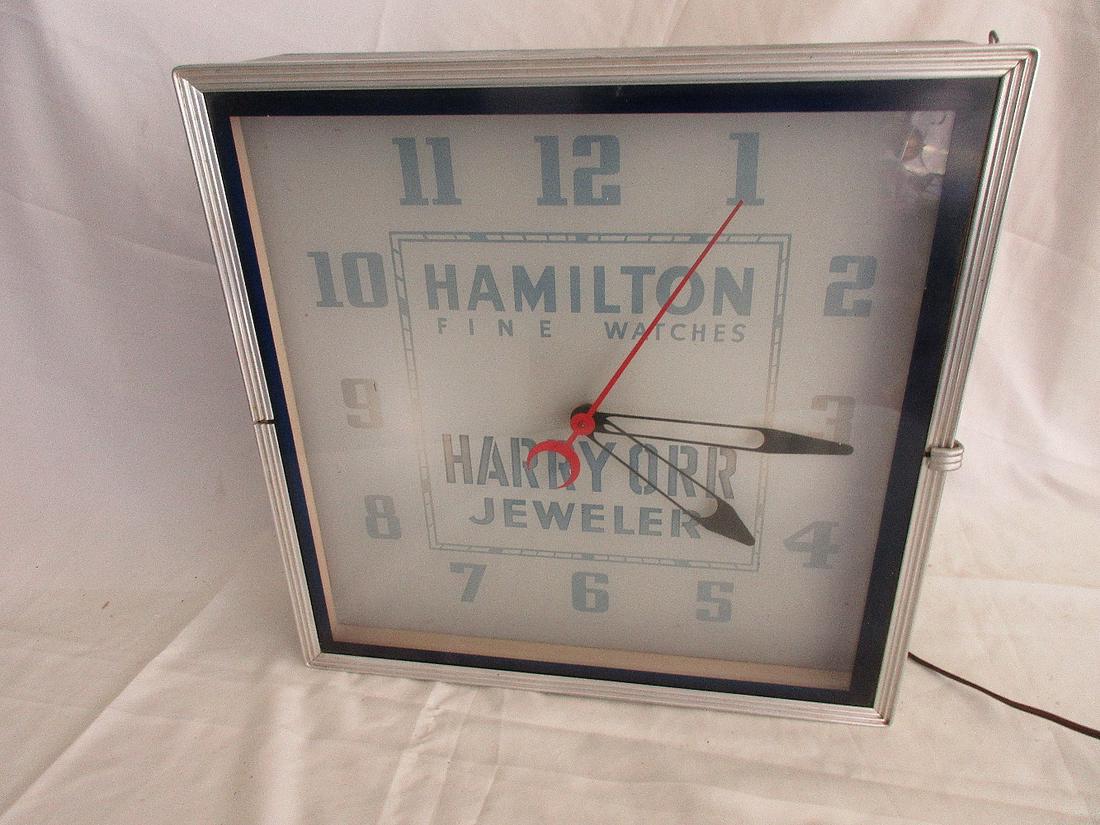 Vintage advertising Hamilton Watch Clock (1 of 5)