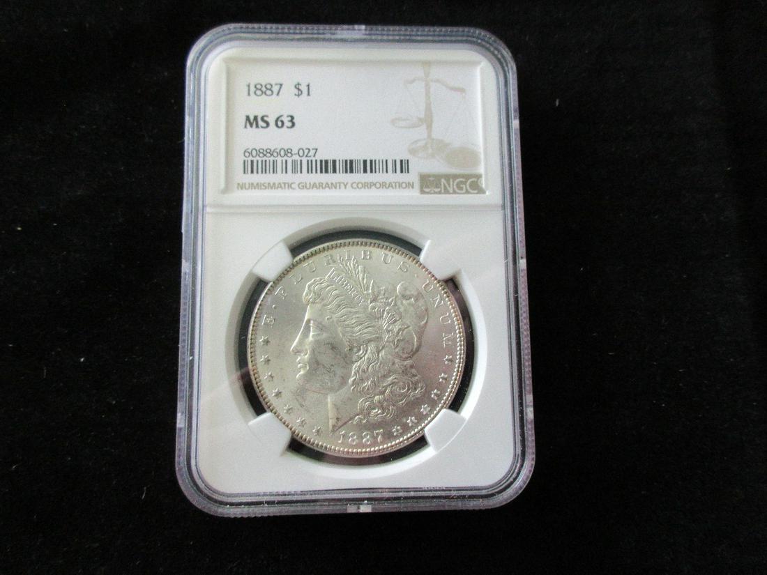 Graded NGC 1897 MS63 Morgan silver dollar (1 of 3)