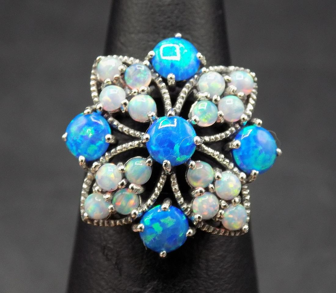 Beautiful  4 cwt. blue fire opals and fire opal .925 (1 of 6)