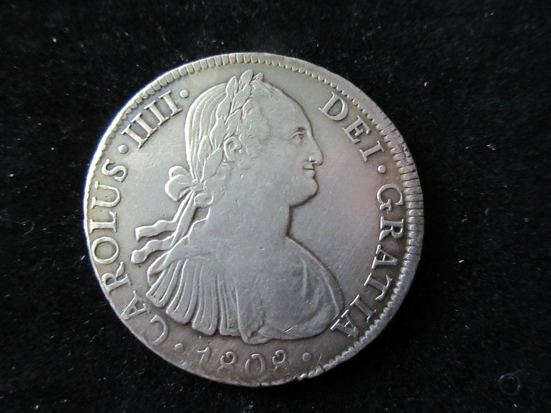 1803 & 1808 8 reales Spanish Colonial silver coins (1 of 4)