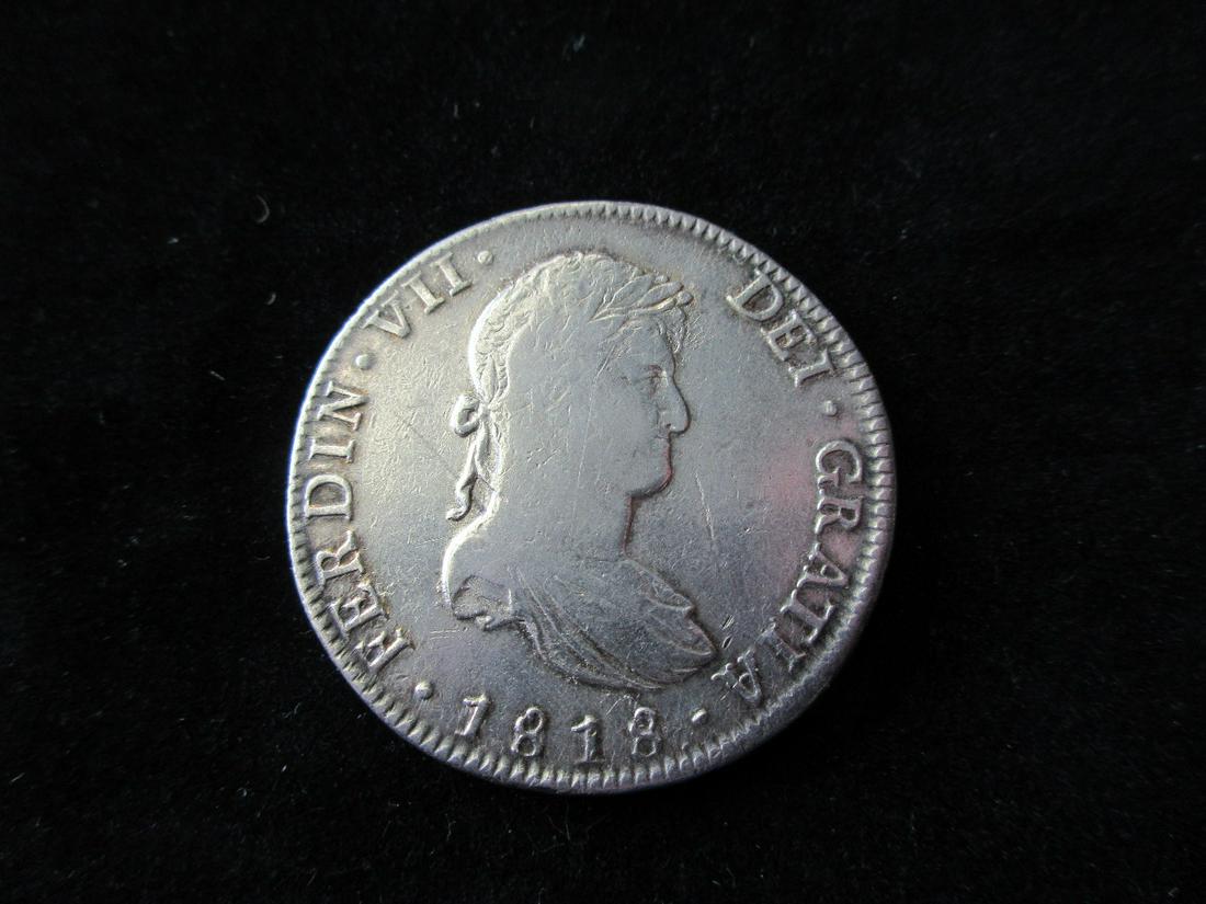 1818 8 reales Spanish Colonial silver coin (1 of 3)
