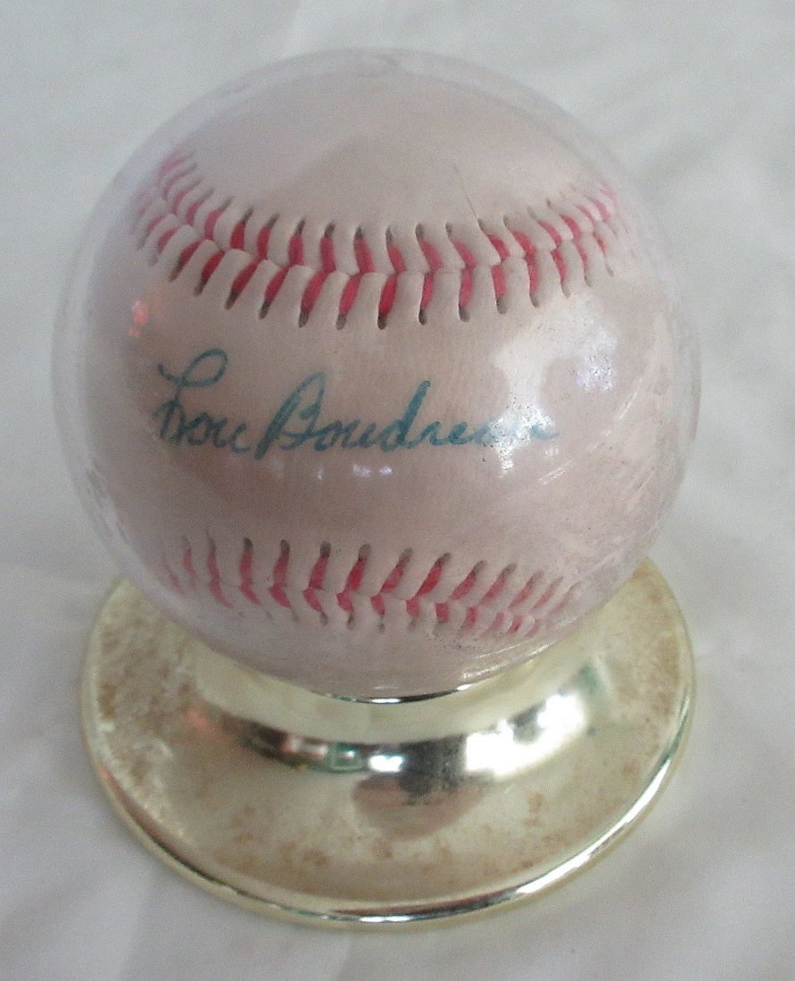 Signed Lou Boudreau HOF baseball (1 of 4)