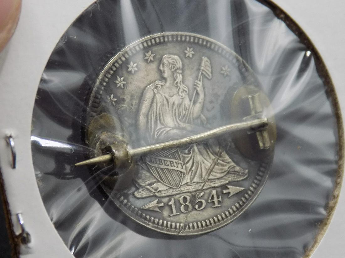 1854 uncirculated Liberty seated love token quarter (1 of 3)
