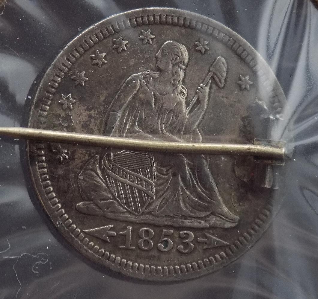 1853 uncirculated Liberty seated love token quarter (1 of 2)