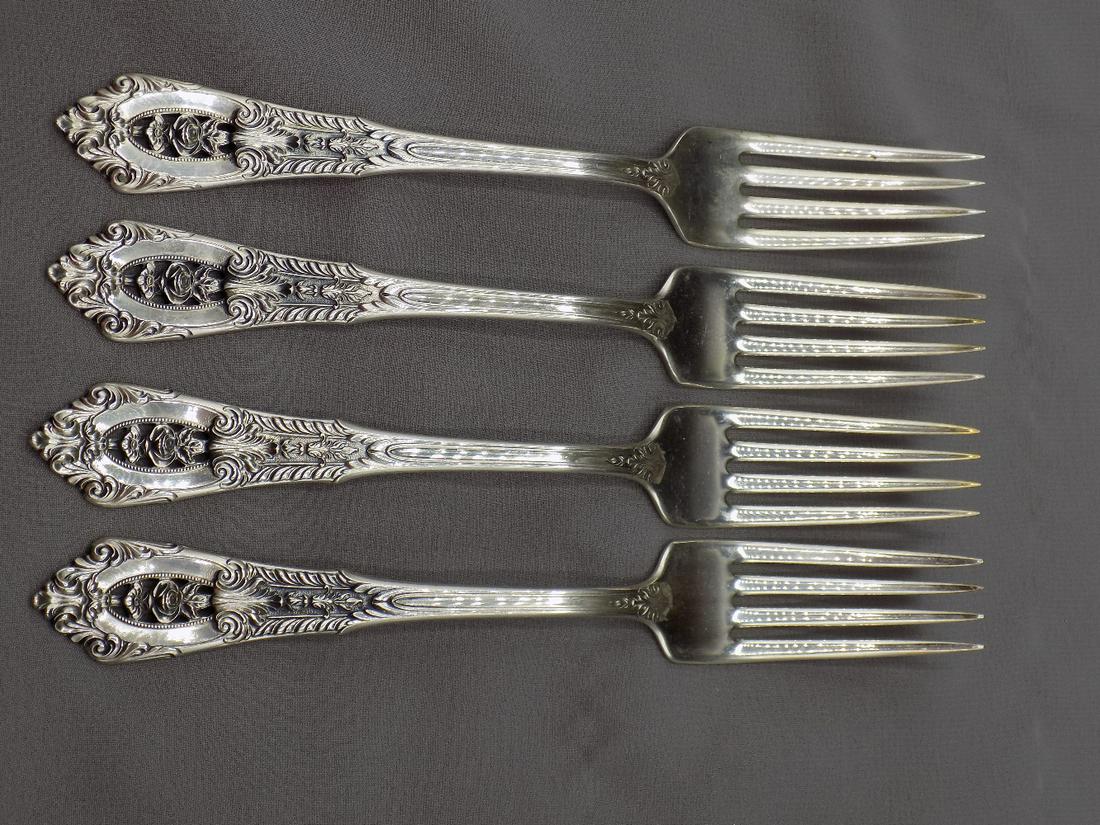 4 Vintage Wallace Rose Point sterling dinner forks (1 of 6)