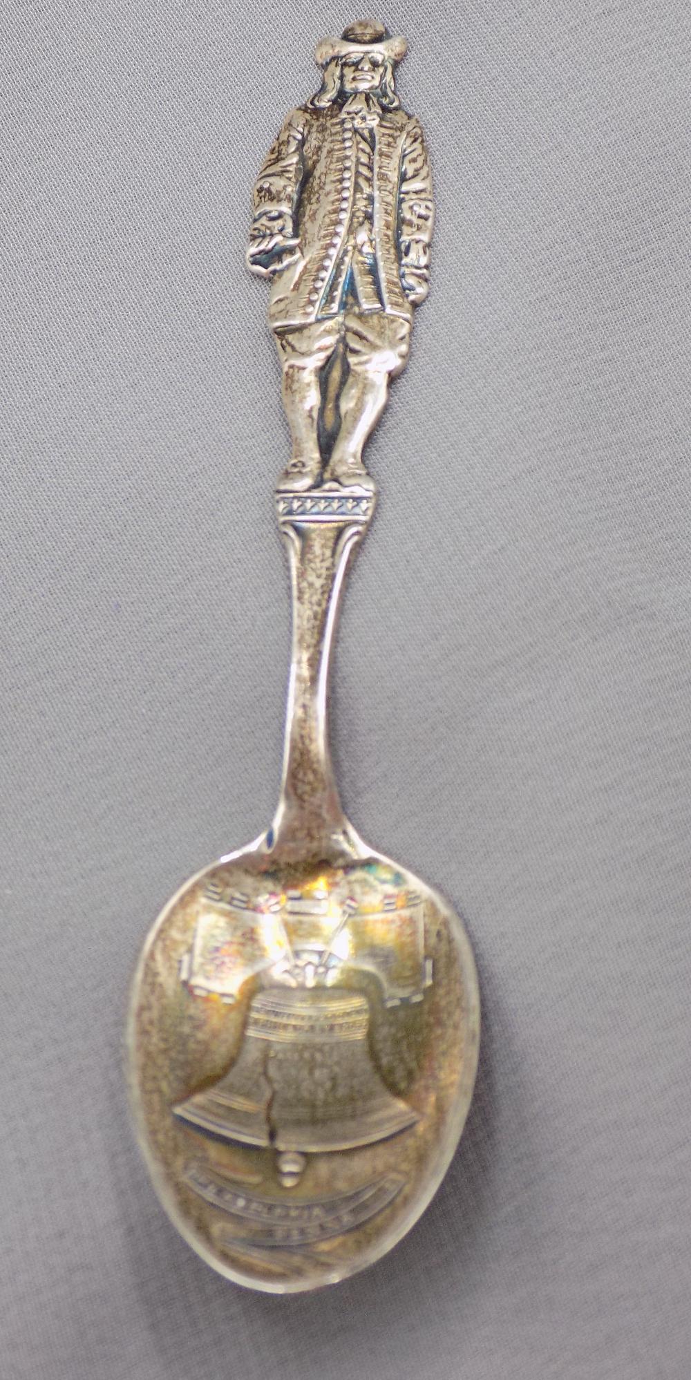 Vintage Benjamin Franklin & Liberty Bell Sterling Silver Spoon (1 of 4)
